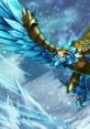 Anivia, the Cryophoenix, emerges with icy wings and a powerful golden armor in a stunning League of Legends scene.