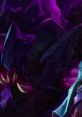 Rek'Sai, the Void Burrower, in a dark, vibrant purple and blue art style from League of Legends.