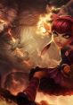 Annie from League of Legends showcases fierce determination, unleashing her fiery magic with her teddy bear companion.