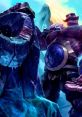 Braum, the Heart of the Freljord, stands valiantly beside an icy figure in a vibrant, mystical landscape.