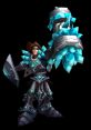 Old Taric from League of Legends, showcasing his crystal armor and powerful gauntlet with vibrant blue accents.