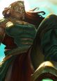 Illaoi from League of Legends exudes strength with her intense gaze and powerful stance, showcasing her warrior spirit.