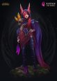 Xayah, the Rebel from League of Legends, stands confidently with her signature feathers and vibrant outfit.