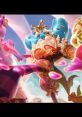 Candy King Ivern from League of Legends, crowned and surrounded by colorful candy, showcasing his whimsical design.