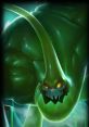 Zac from League of Legends, a green, gelatinous champion with glowing yellow eyes and a menacing smile.