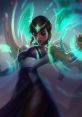 Karma from League of Legends channels her mystical powers, surrounded by ethereal energy and an aura of tranquility.