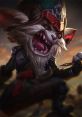 Kled from League of Legends, fierce and wild, ready for battle with a weapon in hand and a determined expression.