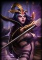 LeBlanc from League of Legends, wielding magic with a fierce expression, showcases her iconic look and powerful stance.