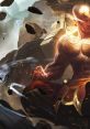 God Fist Lee Sin channels energy, surrounded by rocks and mystical elements, embodying power in League of Legends gameplay.