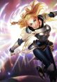 Lux from League of Legends dashes forward, radiant and powerful, wielding magic in a vibrant fantasy landscape.