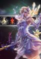 Elementalist Lux in radiant attire, wielding a magical staff amidst a cosmic backdrop. League of Legends character art.