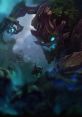 Maokai from League of Legends, embodying nature with glowing eyes and embracing a dark, mystical atmosphere.