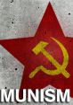 Red star emblem with hammer and sickle symbolizing Communism on a textured gray background.