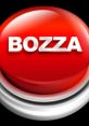 Red Bozza Button with bold lettering, designed for interactive use in various settings and events. Eye-catching design element.