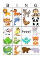 Colorful Animal Bingo card featuring various animals like lions, dolphins, pandas, and a "Free!" space for kids' games.