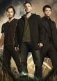 Sam, Dean, and Castiel from Supernatural stand together against a mystical backdrop, embodying friendship and adventure.