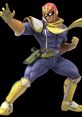 Captain Falcon in dynamic pose, showcasing his iconic racing outfit and signature moves from the F-Zero series.