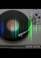 Vinyl turntable with vibrant sound waves illustrating DJ scratch effects and music mixing creativity.