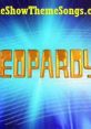 Jeopardy! logo and vibrant background representing iconic game show theme songs and trivia entertainment.