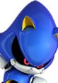 Metal Sonic character close-up from Mario & Sonic at the Olympic Winter Games, featuring iconic blue design and fierce expression.