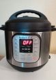 Instant Pot on the counter with digital display showing "OFF," perfect for quick meal prep and fun cooking adventures.