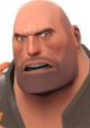 Heavy from Team Fortress 2, displaying a fierce expression, emphasizing his strength and character in the game.