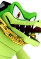 Vector The Crocodile character from Mario & Sonic at the Olympic Winter Games, showcasing a vibrant green design and gold detail.