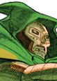 Dr. Doom in his iconic green cloak, showcasing his powerful presence from Marvel vs. Capcom 2.