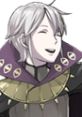 Henry from Fire Emblem Awakening, known for his playful demeanor, wears a distinctive purple cloak and smiles broadly.