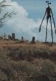 Sirenhead lurking ominously in a desolate landscape, blending with eerie surroundings and a cloudy sky.