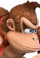 Close-up of Donkey Kong, a character from Super Smash Bros. Brawl, showcasing his iconic facial features and expression.