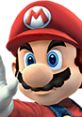 Mario from Super Smash Bros. Brawl, waving cheerfully with his signature cap and vibrant blue eyes.