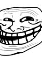 Classic troll face graphic, symbolizing epic trolling and internet humor with a mischievous grin.