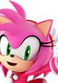 Amy Rose from "Mario & Sonic at the Olympic Winter Games" with vibrant pink hair and cheerful expression, ready for adventure.