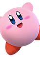 Kirby from Super Smash Bros. Brawl, cheerful and pink, showcasing his iconic round form and expressive blue eyes.