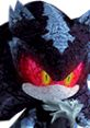 Close-up of Mephiles the Dark from Sonic the Hedgehog, showcasing his menacing expression and dark color palette.