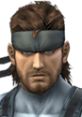 Solid Snake from Super Smash Bros. Brawl, featuring his iconic headband and determined expression, ready for battle.