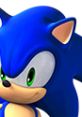 Sonic the Hedgehog from "Sonic Unleashed" with vibrant blue spikes and expressive green eyes, ready for adventure.