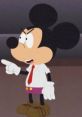 Mickey Mouse styled character in South Park, angrily pointing while wearing his iconic outfit with a tie and big shoes.