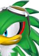 Jet the Hawk shows off his signature green look and stylish goggles from Mario & Sonic at the Olympic Winter Games.