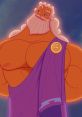 Zeus from Disney's animated film, showcasing his muscular build and iconic purple robe with a golden emblem.