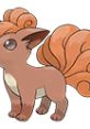 Vulpix, the adorable fire-type Pokémon, with its iconic curled tails, featured in Pokémon Puzzle League.