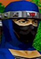 Kage-Maru from Virtua Fighter 2, showcasing his iconic blue ninja outfit and fierce expression in a vibrant setting.