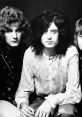 Classic portrait of Led Zeppelin members, showcasing iconic 1970s rock fashion and hairstyles.