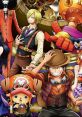 Colorful collage of One Piece characters featuring Luffy, Chopper, Sanji, and others against a steampunk backdrop.