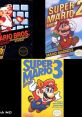 Classic covers of Super Mario Bros. 1, 2, and 3 showcasing iconic artwork from the original Nintendo Entertainment System.