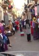 Bustling Tangier street scene with Arabic crowds, showcasing vibrant culture and daily life in Morocco's historic city.