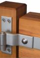 Close-up of a heavy-duty door hinge showcasing robust design for large wooden doors, ensuring durability and stability.