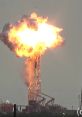 Tower explosion creating a massive fireball and smoke cloud, showcasing the intensity of heavy explosions in action.