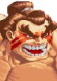 E. Honda from Super Street Fighter II, displaying a fierce expression with red markings and iconic hairstyle.